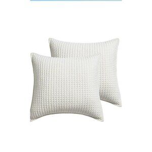 Mills Waffle Euro Sham set Of Two Cream Sham Size 26 X 26in.
